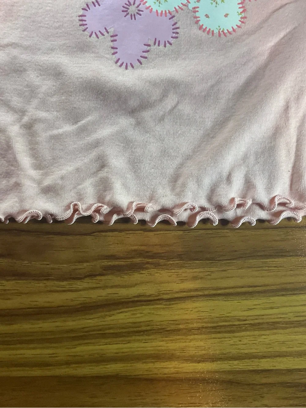 Old Navy Light Pink Short-Sleeve Tee with Butterfly & Floral Appliqués